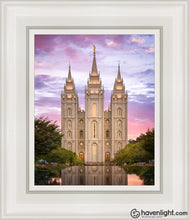Load image into Gallery viewer, Salt Lake For Time And All Eternity Open Edition Canvas / 8 X 10 White Frame Art