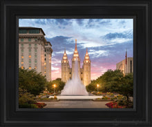 Load image into Gallery viewer, Salt Lake Fountain Open Edition Canvas / 11 X 14 Black Frame Art