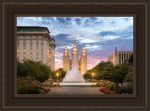 Load image into Gallery viewer, Salt Lake Fountain Open Edition Canvas / 14 X 21 Brown Frame Art