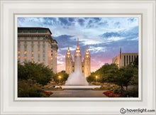 Load image into Gallery viewer, Salt Lake Fountain Open Edition Canvas / 14 X 21 White Frame Art