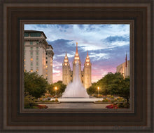 Load image into Gallery viewer, Salt Lake Fountain Open Edition Canvas / 8 X 10 Brown Frame Art