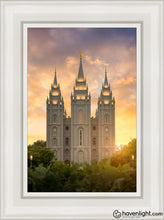 Load image into Gallery viewer, Salt Lake Golden Open Edition Canvas / 12 X 18 White Frame Art