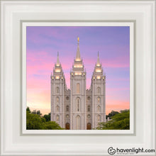 Load image into Gallery viewer, Salt Lake Pastel Sunset Open Edition Canvas / 12 X White Frame Art