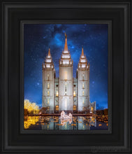 Load image into Gallery viewer, Salt Lake Starry Night Nativity Open Edition Canvas / 8 X 10 Black Frame Art