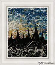 Load image into Gallery viewer, Salt Lake Temple Against A Darkening World Open Edition Canvas / 11 X 14 White Frame Art