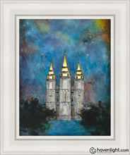 Load image into Gallery viewer, Salt Lake Temple Polaris Open Edition Canvas / 11 X 14 White Frame Art