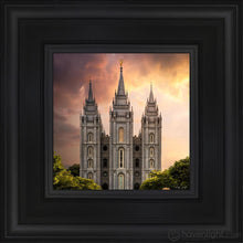Load image into Gallery viewer, Salt Lake Temple Through The Clouds Open Edition Canvas / 6 X Black Frame Art