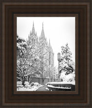 Load image into Gallery viewer, Salt Lake White Christmas Open Edition Canvas / 8 X 10 Brown Frame Art