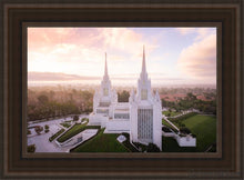 Load image into Gallery viewer, San Diego Morning Fog Aerial Open Edition Canvas / 14 X 21 Brown Frame Art