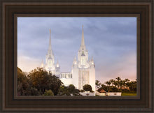 Load image into Gallery viewer, San Diego Temple All Will Rise Open Edition Canvas / 14 X 21 Brown Frame Art