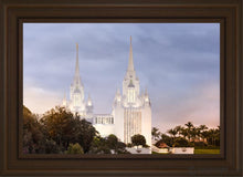 Load image into Gallery viewer, San Diego Temple All Will Rise Open Edition Canvas / 20 X 30 Brown Frame Art