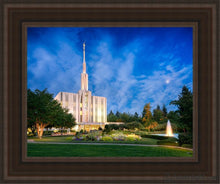 Load image into Gallery viewer, Seattle Blue Hour Open Edition Canvas / 11 X 14 Brown Frame Art