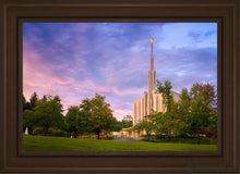 Load image into Gallery viewer, Seattle Evening Panorama Open Edition Canvas / 20 X 30 Brown Frame Art
