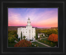 Load image into Gallery viewer, St. George Aerial Sunset Open Edition Canvas / 11 X 14 Black Frame Art