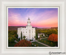 Load image into Gallery viewer, St. George Aerial Sunset Open Edition Canvas / 11 X 14 White Frame Art