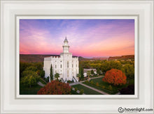 Load image into Gallery viewer, St. George Aerial Sunset Open Edition Canvas / 12 X 18 White Frame Art