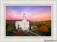 Load image into Gallery viewer, St. George Aerial Sunset Open Edition Canvas / 24 X 36 White Frame Art