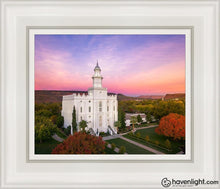 Load image into Gallery viewer, St. George Aerial Sunset Open Edition Canvas / 8 X 10 White Frame Art