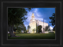 Load image into Gallery viewer, St. George Blue Hour Panorama Open Edition Canvas / 12 X 18 Black Frame Art