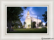 Load image into Gallery viewer, St. George Blue Hour Panorama Open Edition Canvas / 12 X 18 White Frame Art