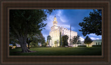 Load image into Gallery viewer, St. George Blue Hour Panorama Open Edition Canvas / 15 X 30 Brown Frame Art