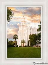 Load image into Gallery viewer, St. George Temple We Shall Seek Him Open Edition Canvas / 14 X 21 White Frame Art