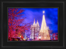 Load image into Gallery viewer, Temple Square Christmas Tree Open Edition Canvas / 12 X 18 Black Frame Art