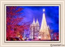 Load image into Gallery viewer, Temple Square Christmas Tree Open Edition Canvas / 20 X 30 White Frame Art