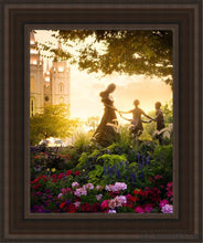Load image into Gallery viewer, Temple Square Ring Around The Rosies Open Edition Canvas / 11 X 14 Brown Frame Art