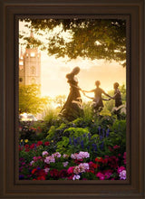 Load image into Gallery viewer, Temple Square Ring Around The Rosies Open Edition Canvas / 20 X 30 Brown Frame Art