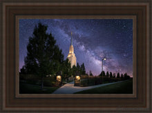 Load image into Gallery viewer, Twin Falls Celestial Open Edition Canvas / 12 X 18 Brown Frame Art