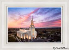 Load image into Gallery viewer, Twin Falls Sunset Aerial Open Edition Canvas / 14 X 21 White Frame Art