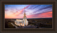 Load image into Gallery viewer, Twin Falls Sunset Aerial Open Edition Canvas / 15 X 30 Brown Frame Art