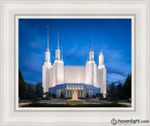 Load image into Gallery viewer, Washington Dc Sapphire Glow Open Edition Canvas / 11 X 14 White Frame Art