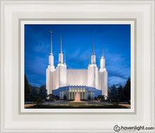 Load image into Gallery viewer, Washington Dc Sapphire Glow Open Edition Canvas / 8 X 10 White Frame Art