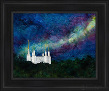 Load image into Gallery viewer, Washington Dc Temple A Light On Hill Open Edition Canvas / 11 X 14 Black Frame Art