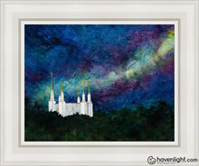 Load image into Gallery viewer, Washington Dc Temple A Light On Hill Open Edition Canvas / 11 X 14 White Frame Art