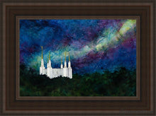 Load image into Gallery viewer, Washington Dc Temple A Light On Hill Open Edition Canvas / 12 X 18 Brown Frame Art
