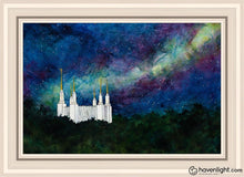 Load image into Gallery viewer, Washington Dc Temple A Light On Hill Open Edition Canvas / 20 X 30 Gray Frame Art