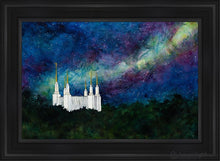 Load image into Gallery viewer, Washington Dc Temple A Light On Hill Open Edition Canvas / 24 X 36 Black Frame Art