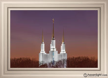 Load image into Gallery viewer, Washington Dc Temple Evening Glow Open Edition Canvas / 30 X 20 Frame W 26 3/4 36 Art