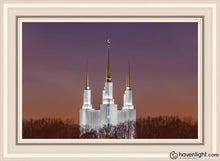 Load image into Gallery viewer, Washington Dc Temple Evening Glow Open Edition Canvas / 36 X 24 Frame W 32 3/4 44 Art
