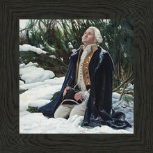Load image into Gallery viewer, In God We Trust is a painting that depicts George Washington kneeling in the snow praying unto God - Liz Lemon Swindle | Havenlight | latter-day saint artwork
