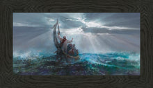 Load image into Gallery viewer, Peace Be Still is a painting that depicts Jesus Christ calming the raging sea amidst a storm - Yongsung Kim | Havenlight | Christian Artwork
