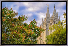 Load image into Gallery viewer, Salt Lake City Temple Autumn Leaves Gallery Wrap
