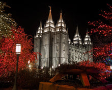 Load image into Gallery viewer, Salt Lake City Temple Lights Aglow Gallery Wrap
