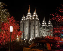 Load image into Gallery viewer, Salt Lake City Temple Lights Aglow Gallery Wrap
