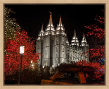 Load image into Gallery viewer, Salt Lake City Temple Lights Aglow Gallery Wrap
