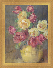Load image into Gallery viewer, Red and Yellow Roses in a Vase
