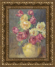 Load image into Gallery viewer, Red and Yellow Roses in a Vase
